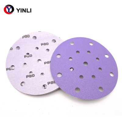 แผ่นขัดกาวเซรามิค 5 นิ้ว 80 Grit Purple Coated
